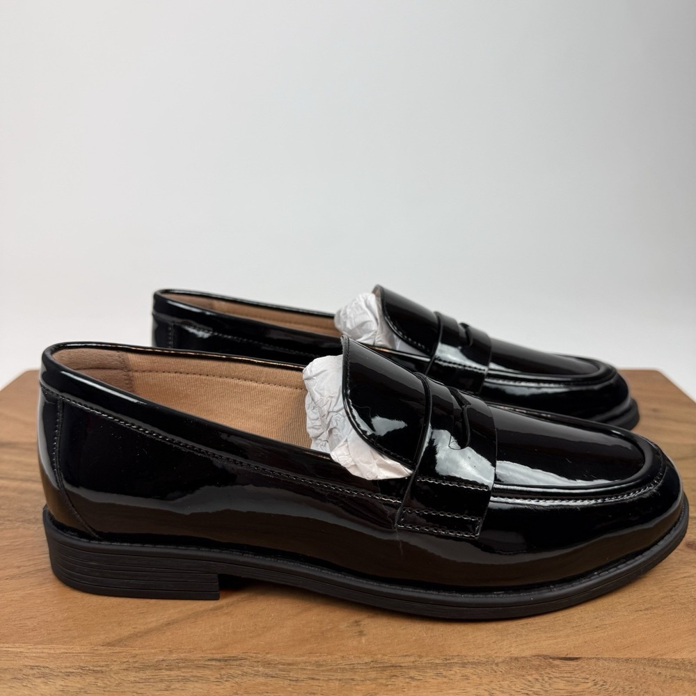New Womens‎ Cole Haan Black Patent Haverhill Penny Loafers Shoes Sz 6.5 B